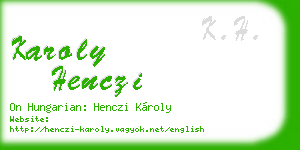 karoly henczi business card