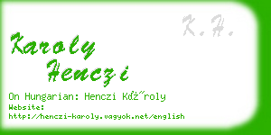 karoly henczi business card